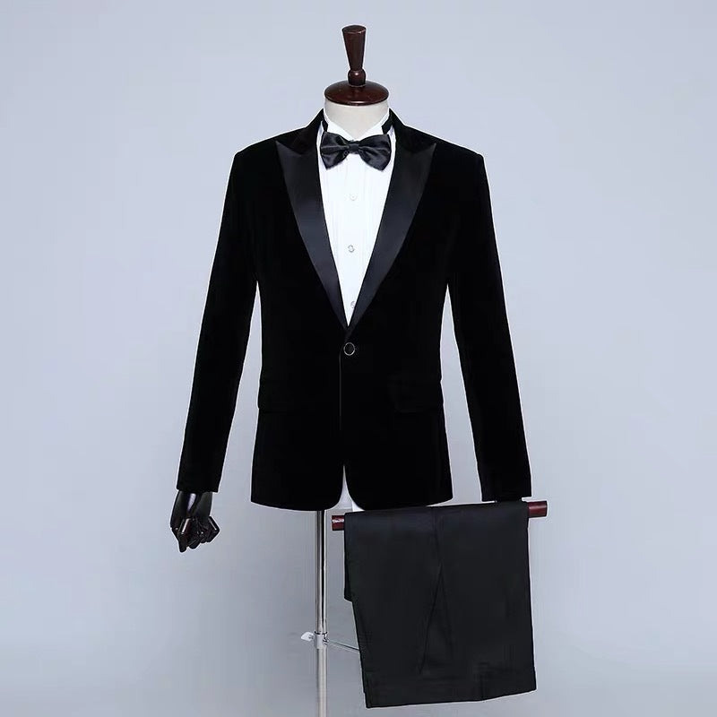 Men's Velvet Stage Performance Suit Jacket - view 4