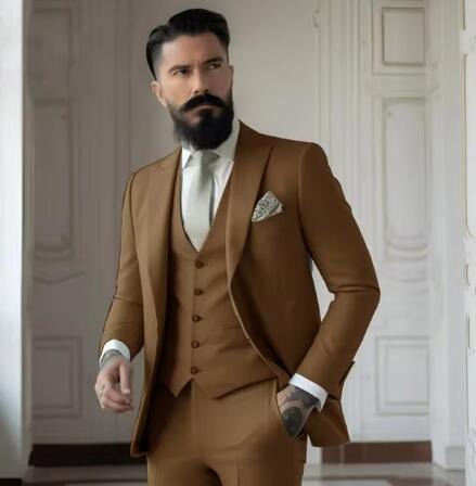Men's Solid Colour Business Suit Set - view 4