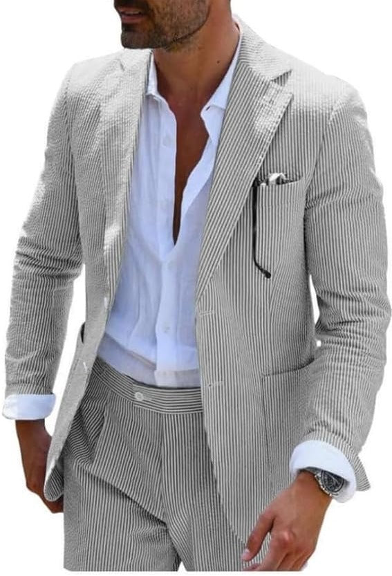 Men's Seersucker Two-piece Suit - view 2