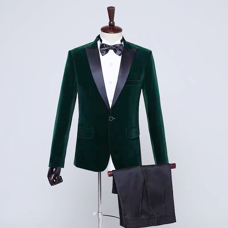 Men's Velvet Stage Performance Suit Jacket - view 3