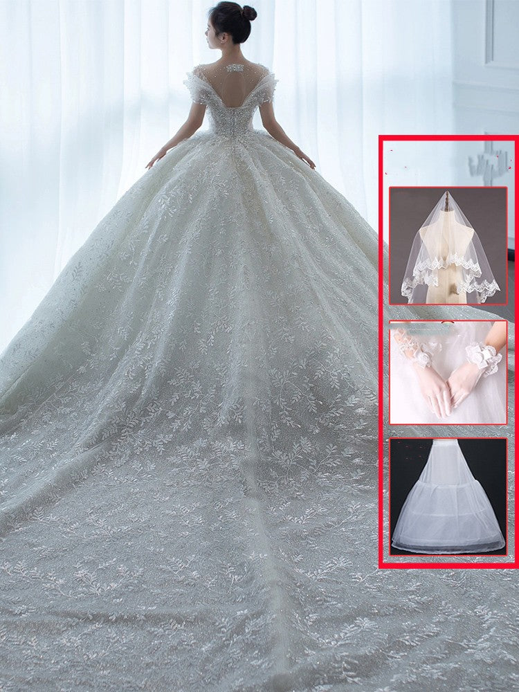 Off-Shoulder French Wedding Dress - view 5